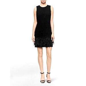 Calvin Klein Black Ostrich Cocktail Dress